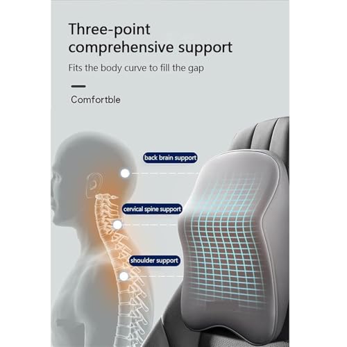 Image of TOPABYTE 2 Set Combo Car Neck & Back Pillow Memory Foam Support Cushion, Neck Pillow for Car Headrest, Car Seat Back Support for Long Drives, Cars Pillows for Back Side Comfort, Universal Fit Design