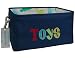 LANGYASHAN Rectangular Storage Basket Collapse Canvas Fabric Storage Bin with Handles for Organizing Home/Kitchen/Kids Toy/Office/Closet/Shelf Baskets (Navy Toys)