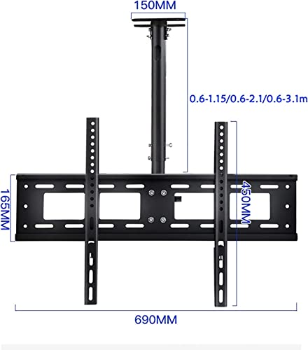 Support TV plafond pivotant inclinable réglable pour écran plat - 3