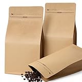 50 PCS 1 Lb Coffee Bags with Valve, Stand Up Pouches for Freshness, Foil Liner, Resealable Zipper & Flat Bottom, Kitchen Food Storage Beans Nuts Snacks Packaging Solution