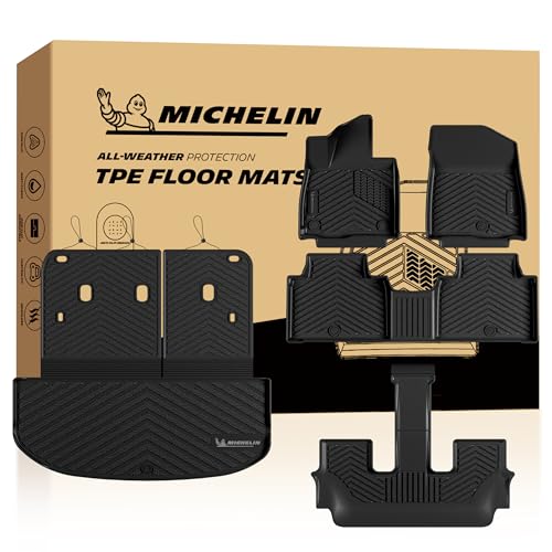 Michelin Vehicle Mats Premier Series All-Weather TPE Custom Fit Liner for 2027 Kia Telluride Gas 7 & 8 Seats Floor Mats (5 Piece)