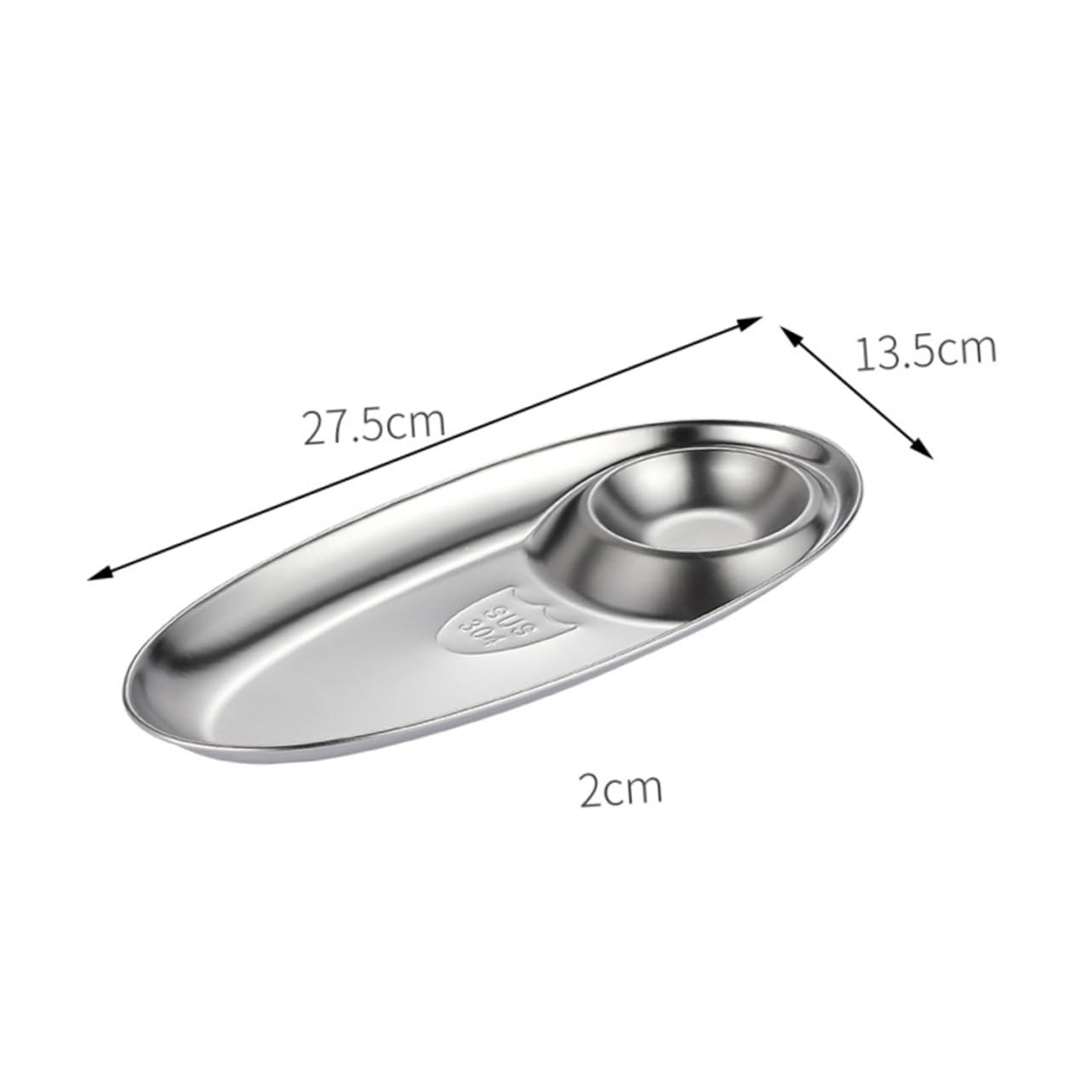 NAMOARLY 1pc 304 Sauce Dish Snack Serving Plates Chips and Dip Serving Dish Mini Dip Bowl Snack Dish Pinch Prep Bowls Appetizer Serving Trays Chip Dip Bowl Condiment Tray Silver re-usable