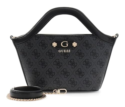 Sac à main GUESS Lindsey Mini Tote Coal Logo gris foncé chic