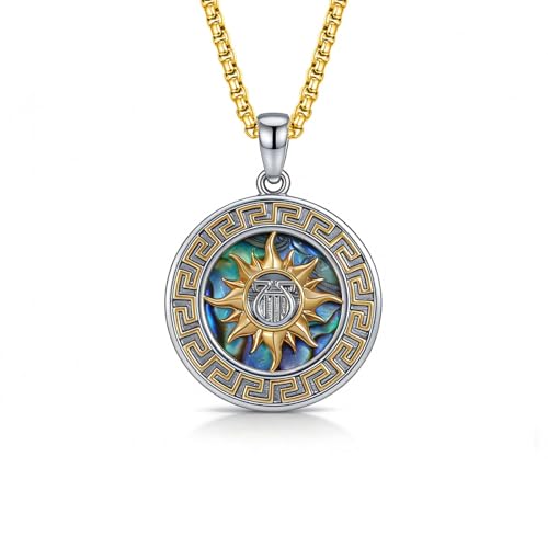 SILBAZ Apollo Sun Necklace Abalone Apollo Sun Pendant Necklace Greek Jewelry Mythology Gift for Women Mom