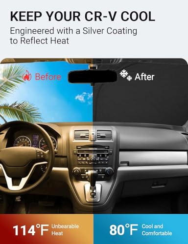 Image of Proadsy 2026 Upgrade Front Windshield Sun Shade Foldable Sunshade Protector Custom Fit 2007-2011 CR-V Accessories