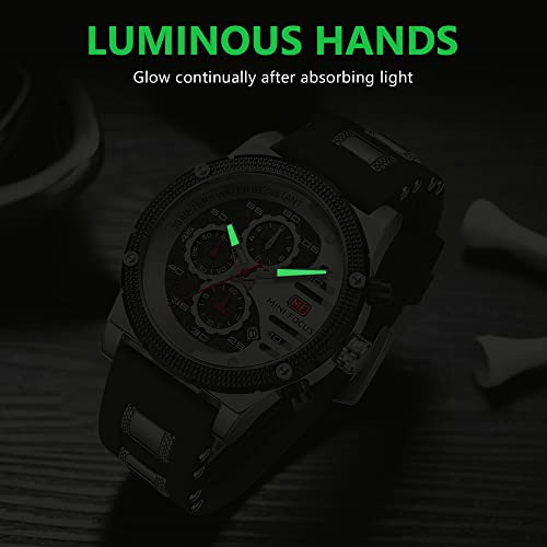Image of AIMES Mens Watches Chronograph Waterproof Sport Military Watch for Men Analog Quartz Movement Stylish Wrist Watch Elegant Gift Watch for Men