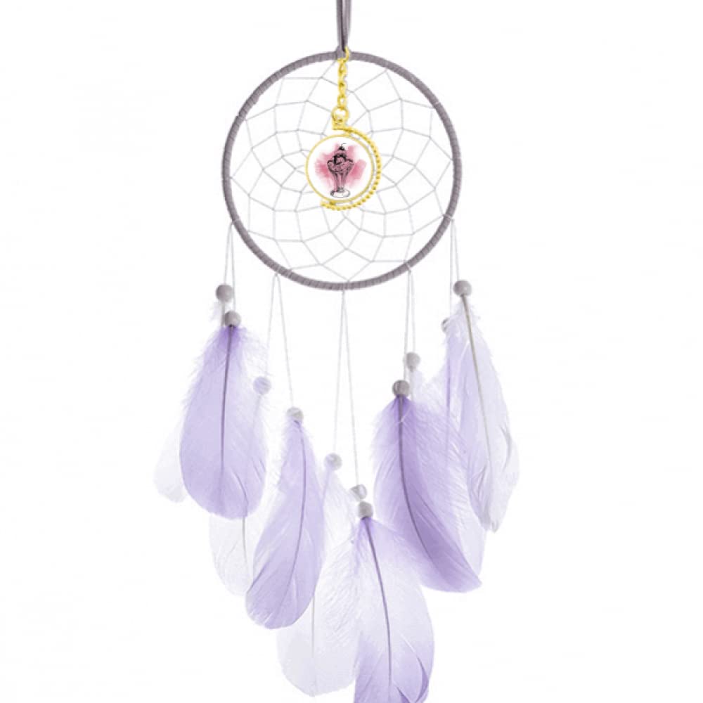 no/no Cherry Chocolate Ice Popsicles Dream Catcher Wall Hanging Feather Decor