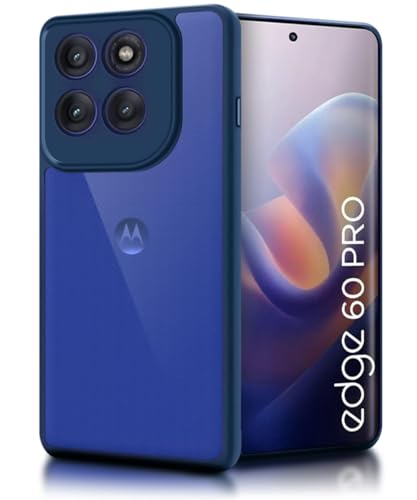 Image of WOW IMAGINE Shockproof Hybrid Back Cover for Motorola Moto Edge 60 Pro | Hard Slim fit Back Case | PC & TPU | Clear Transparent Case - Blue