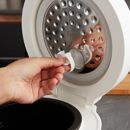 Yum Asia Tsuki Mini Rice Cooker with Shinsei Ceramic Bowl (2.5 cups, 0.45 litre) 5 Rice Cooking Functions, 2 Multicooker Functions, Hidden LED Display, 220-240V UK (Pebble White) - Image 11