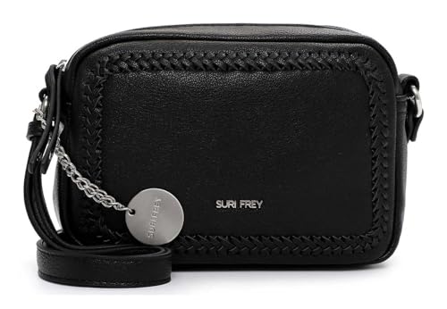 Sac à épaule bandoulière SFY Piggy en cuir synthétique noir avec fermeture éclair