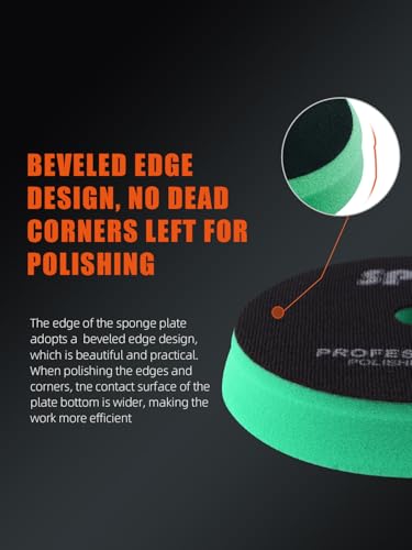 Image of SPTA 10 Pcs Detailing Set, 5Pc 6 inch Buffing Polishing Pads, 1 Microfiber Finish Pad, 1-16 oz Polishing Cleaner, 1 Conditioning Brush, 2-16 inch*16 inch Microfiber Towel. for Dual Action and Rotary Polishers