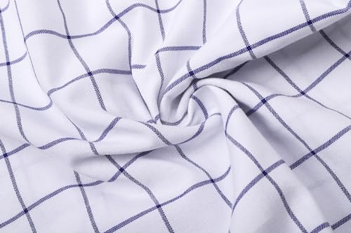 Image of SANGTREE Men & Boy Striped Multicolor Oxford Cotton Shirt,Comfortable Fit,Short Sleeve Collared Shirt
