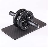 H&S Fitness Bauchtrainer Gerät - Ab Roller Bauchmuskeltrainer mit Extra Dicker Fitness Knie-Pad-Matte - Sportgeräte & Trainingsgeräte für Männer & Frauen für Zuhause