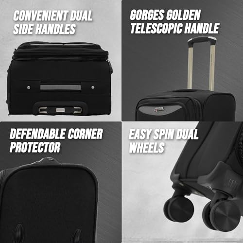 Image of TourisForever Trolley Bag Set-3 | Expandable Travel Suitcase | Cabin Medium Large, Expandable Travel Suitcase, Heavy-Duty Nylon, 3 Digit Number Lock, 360 Lego Wheels, Durable Handle
