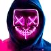 MeiGuiSha LED Halloween Purge Mask,Halloween Scary Cosplay Light up Mask for Festival Parties(Purple)