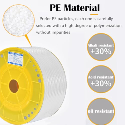 Air Compressor Hose, Dujelixa Flexible Polyethylene Pneumatic Hose (PE) OD 8mm x ID 5mm, Hose Tubing, Air Pneumatic (Milky - Image 3