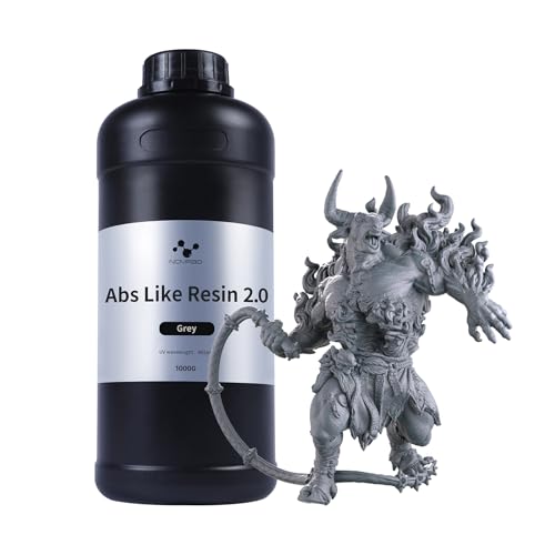 Nova3D ABS-Like Precision 2.0 3D Printer Resin – Enhanced Toughness & Strength, High Precision, Low Odor, Wide Compatibility with 12K/14K LCD Resin 3D Printers (Gray, 1kg)