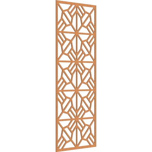 Image of 35 3 /8 inch W x 89 3 /8 inch H x 1 /4 inch T Auburn Decorative Fretwork Wood Wall Panels, Cherry