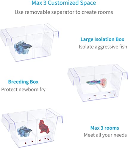 Image of VAYINATO Fish Breeding Box Tank Hatchery Incubator Aquarium Isolation Box For Baby Shrimp Guppy Fh-101 By Petzlifeworld
