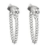 Wendalern Pendientes de calavera gótica Pendientes de esqueleto con borla de oro Pendientes fantasma Pendientes de cráneo de azúcar Y2k para mujeres, Zinc, No es una piedra preciosa