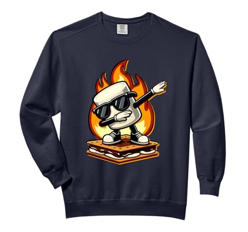 Dabbing Smore Marshmallow Cute Dab Dance Camping Camper Comfort Colors Adult Sweatshirt