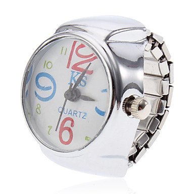 FENKOO Unisex Blume Stil Legierung Analog Quarz Ring Uhr (Silber) Cover