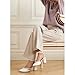 WJZDSJCO White Tabi Chunky Block Heels for Women Split Toe Pumps with Ankle Strap Slingback Heeled Sandals Strappy Tabby Shoes Fashion Dress Comfort Office