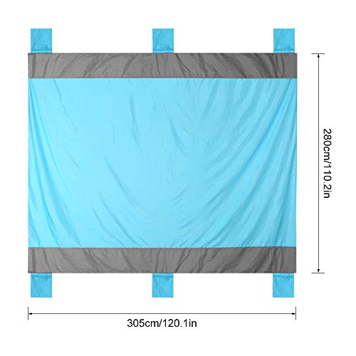 DECDEAL Cobertor de praia à prova de água com estacas de canto e manta de piquenique à prova de arei