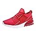 Scarpe Minimalista Trail Runner Largo a Piedi Nudi Ispirato di Grandi Dimensioni Alto Cuscino d'Aria Elastico Bottom Sneakers Scarpe da Corsa Intrecciate (40 EU,Rosso)