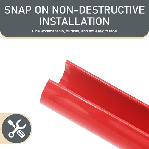 Image of 2 PCS Car Decorative Strips, 11.22x1.18In Car Grille Inserts, Middle Grille Water Tank Pipe Bracket Cover, Compatible with 34567 Series X12345 (Red)