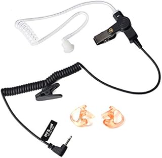 2.5mm Surveillance Listen Only Earpiece Covert Acoustic Coil Tube Headset for Walkie Talkies Ham Transceiver,Radio Speaker Mic Jacks