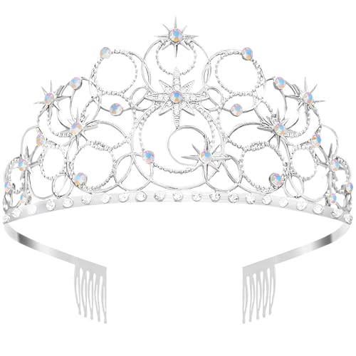 Civlory Princess Crown Tiaras for Women Stellar Costume Girls Wicth Merch Hat Accessories for Halloween Party Favors Dress Outfits Adult