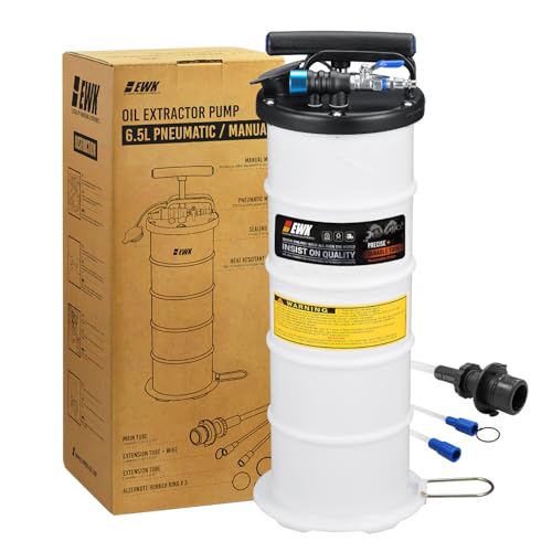 EWK 6.5L Pneumatic/Manual Oil Extractor, Oil Change Pump for Automotive Fluids Vacuum Evacuation, Fluid Extractor Pump Tool for DIY Mechanics