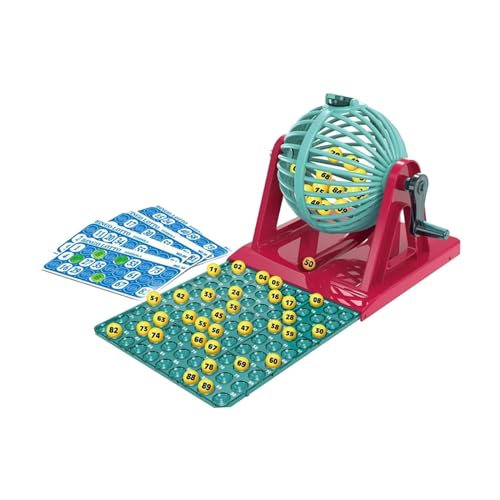 kowaku Juego de Bingo Juego de Bingo Juegos para Padres e Hijos Máquina de Bingo Tradicional Juguete Bolas de Bingo con Jaula para Bar Fiesta Viajes Adultos