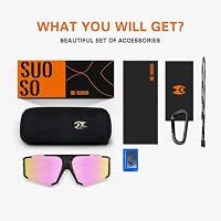 suoso Sports Cycling Sunglasses for Men: Lightweight UV Protection Polarized Sun Glasses for Youth Baseball Softball Running — image 7