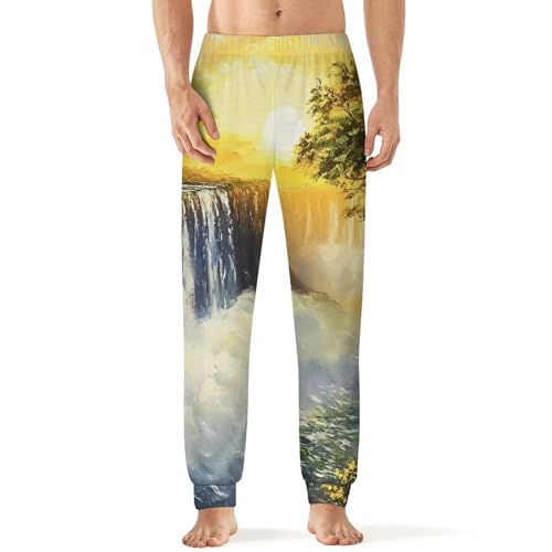 Sunrise at Victoria Falls Men's Pajama Pants Lounge Pant Sleepwear PJ Bottoms