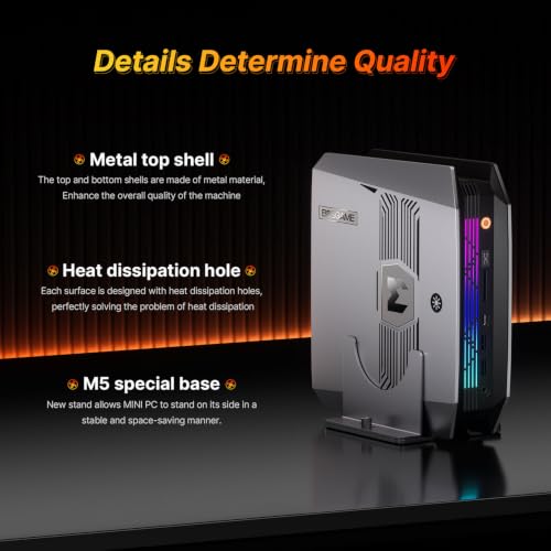 Image of BOSGAME M5 AI Mini PC, AMD Ryzen AI Max+ 395 128GB LPDDR5X 8000MT /S | 2TB PCIe 4.0 SSD, Radeon 8060S GPU(16C /32T,up to 5.1GHz), 126 TOPS, Dual USB4 / WiFi7 /BT5.4 /2.5G LAN, 8K Quad Display AI PC