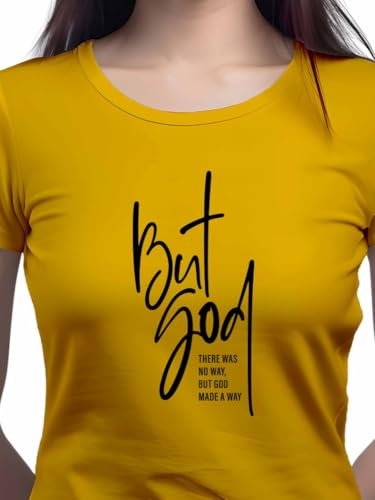 Image of XENOVAURBAN Women Cotton Printed Regular Fit T-Shirt | Stylish Round Neck Graphic Tshirt - WRN-BUTGOD2