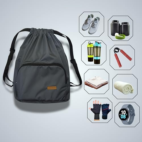 Image of Alienoid 15L Drawstring Bag | Gym Backpack for Men & Women | Draw String Bag for Sports, Football, Cycling, Swimming & More | Lightweight Drawstring Backpack for Travel & Daily Use