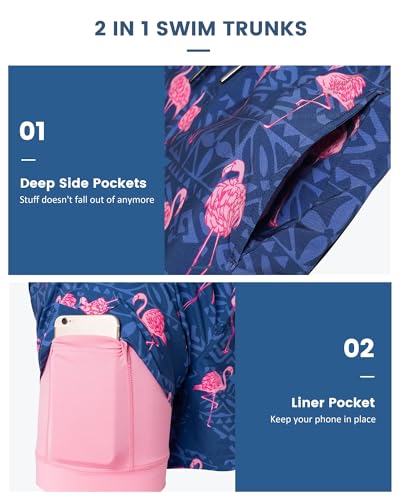 Image of maamgic Mens 5 Inch Stretch Swimming Shorts Compression Liner Swim Trunks Swimwear Bathing Suits Beach Wear Swim Suits