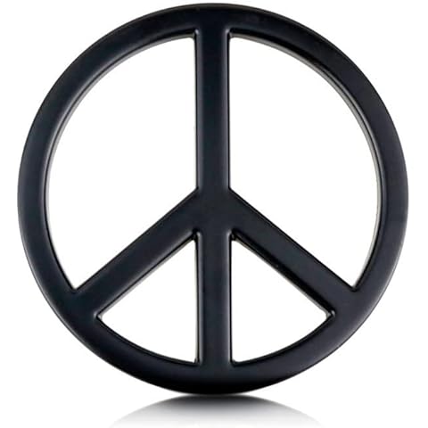 Peace Sign Car Sticker, Peace Symbol Bumper Decal, No War Metal Emblem Badge for Automotive, Motocycle (Black) Cover