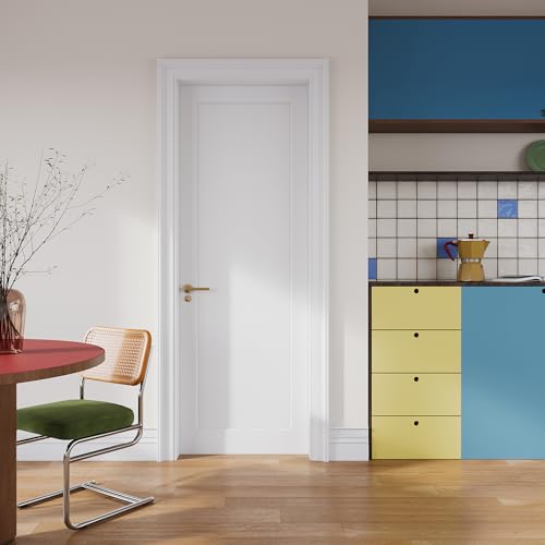 Lioncode 32x80 Exterior Pantry Door, White Slab Door Without Hardware,