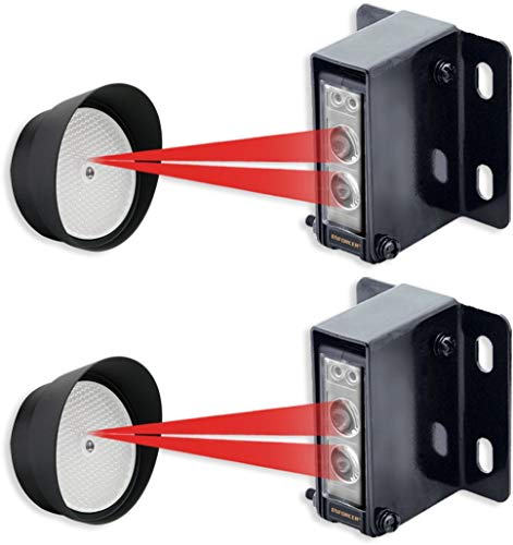 Seco-Larm E-936-S45RRGQ Retro Reflective Photoelectric Beam Sensor, 45ft (14m) Sensing Range, Weatherproof (IP66) Construction for Indoor/Outdoor use, Pre-Wired 6ft (1.8m) Cord, Pack of 2