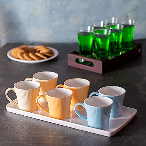 Image of SkyKey Fine Ceramic Bone China Garima Tea Coffee Cup - 6 Pcs, 160 ML , Multicolor
