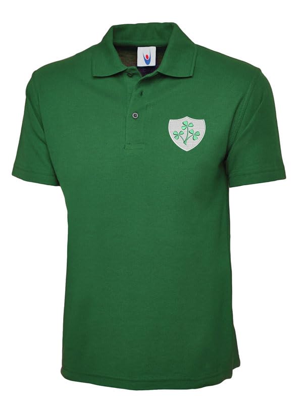 Polo Irlande Design Rétro Unisexe Couleur Kelly Vert XS à 4XL, vert kelly, XXL (haut)