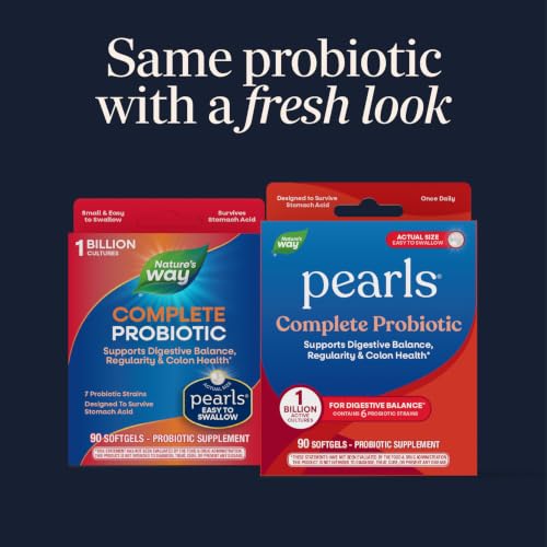 Nature's Way Pearls Complete Probiotic Softgels, 1 Billion CFU, 90 ct | 6 Probiotic Strains for Digestive Balance & Colon Health*, 1 Billion CFU, No Refrigeration Required, For Men and Women - image 2