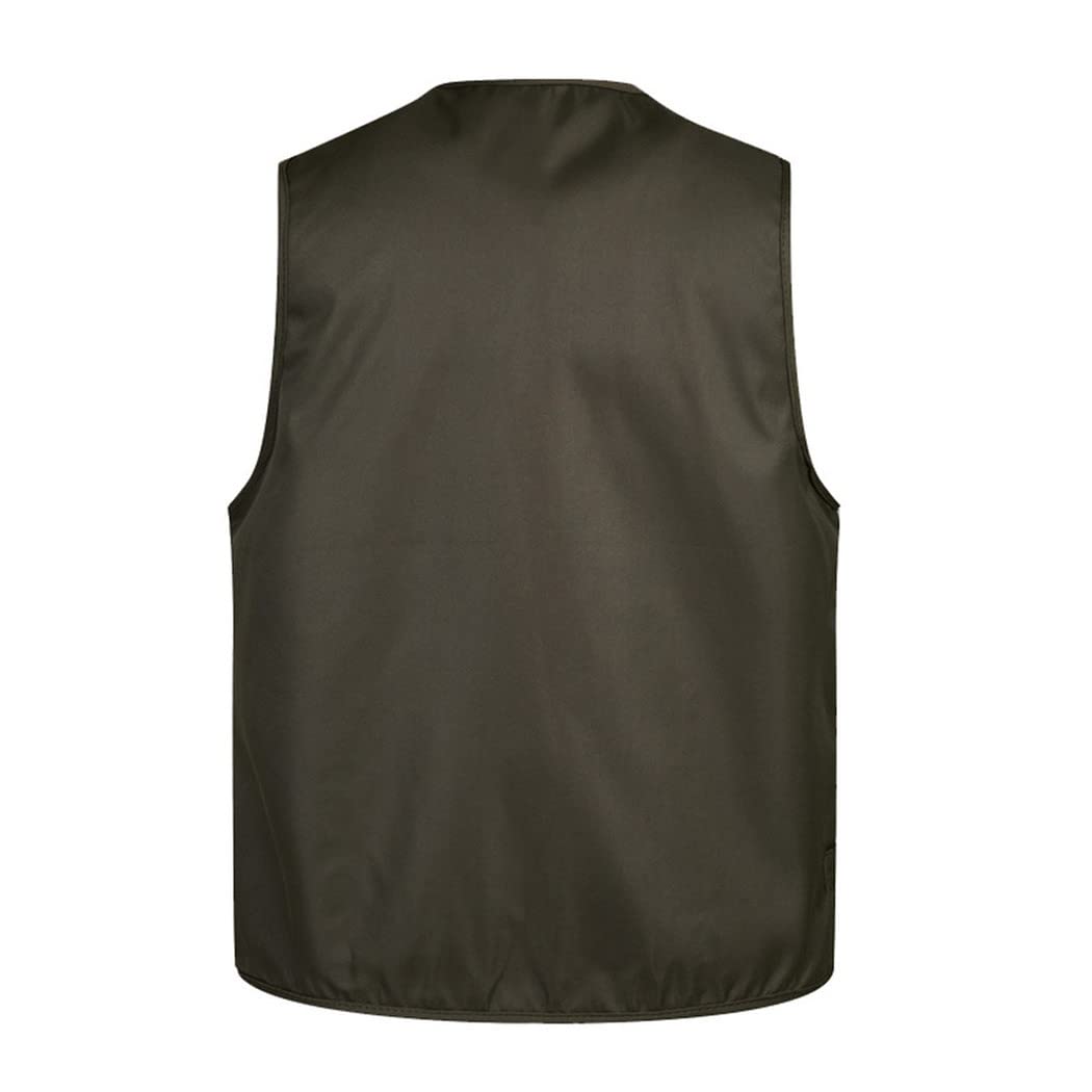 Chaleco clásico de múltiples bolsillos para hombre, chaleco de trabajo sin mangas con capa sólida, chaqueta de chaleco de malla para fotógrafos