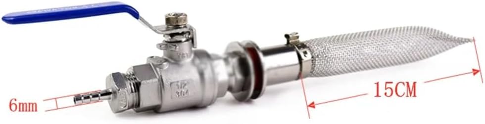 Valves, Homebrew Weldless Bulkhead Keg Convert Kit Stainless Steel 304 1 Set 1/2" Ball Valve with 15CM Or 30CM Bazooka Screen Beer Mash 1PC (Size : NO.1 6mm)
