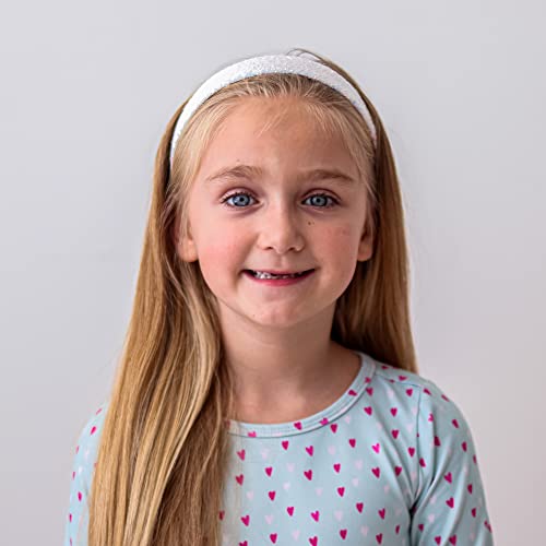 Frog Sac Glitter Headbands For Girls, White Headband For Little Girl Hair Accessories, Sparkly Wide Hair Bands For Kids, Cute Fashion Alice Head Band For Children, Thick Sparkle Bling Child Hairband #TOP5