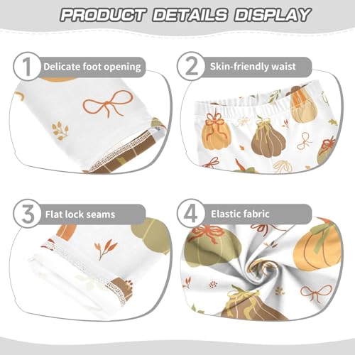 Ribbon Pumpkin Girls Leggings,Workout Leggings for Girls Toddler Athletic Legging Size for 3-10T3